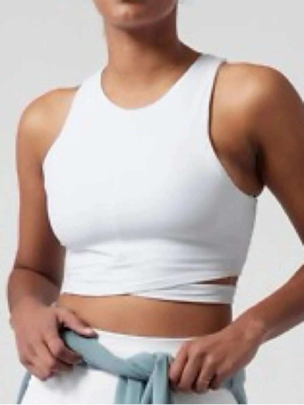 Athleta‎ Conscious Cut Out Crop Bra - White - Large D/DD